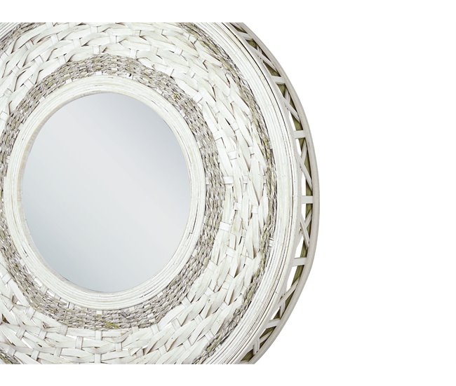 Beliani Espejo decorativo SOLEDAD Blanco/ Beige
