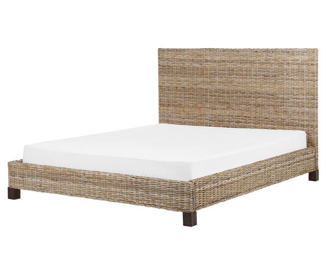 Beliani Cama Ratán SALBRIS 172x213 Natural