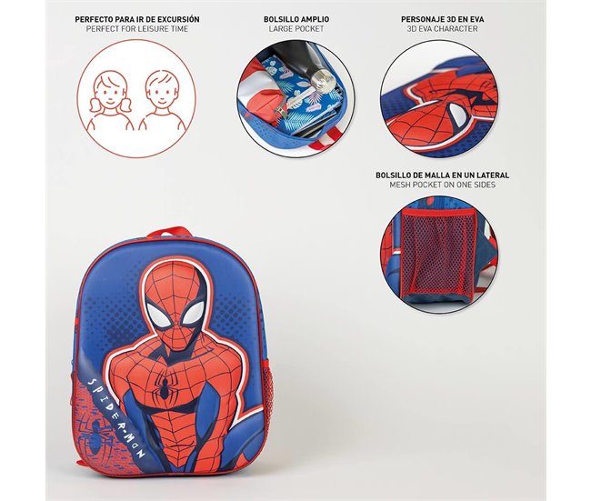 Set de Mochila 3D infantil de Spiderman + Paraguas Burbuja a juego Multicolor
