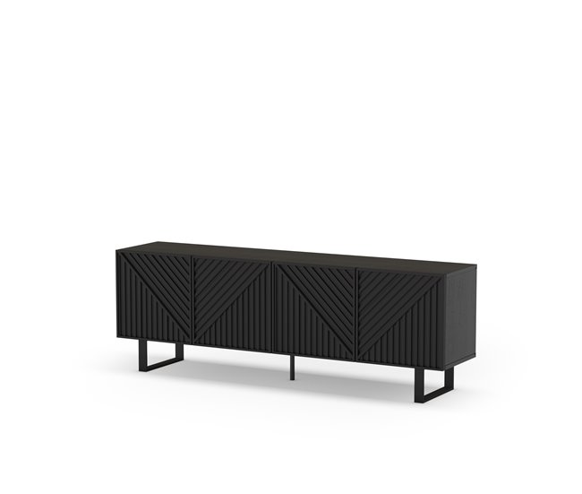 Mueble tv 161,2cm 4 puertas negro PETA Negro