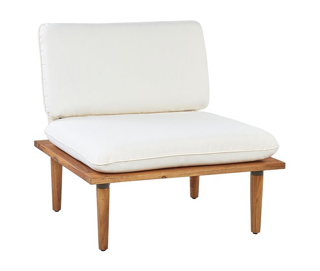 Beliani Conjunto de jardín Madera de acacia Crema