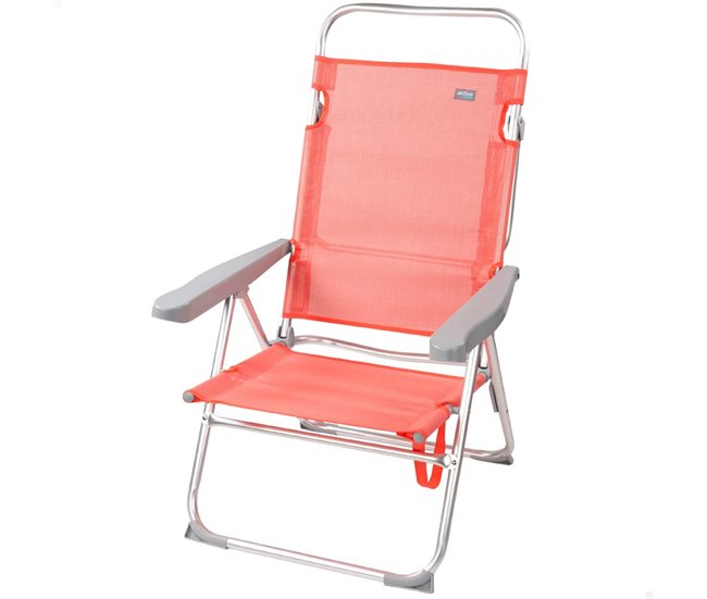 Silla baja reclinable aluminio coral Aktive Naranja