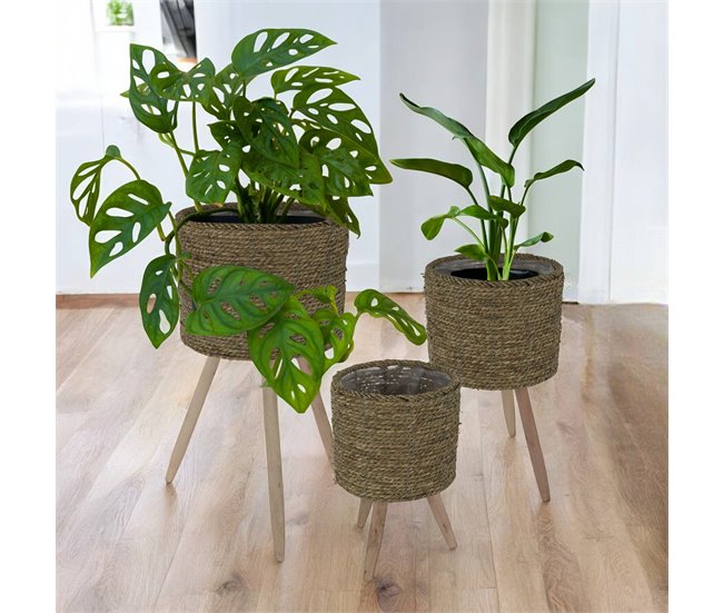 Well Home Set 3 maceteros Natural