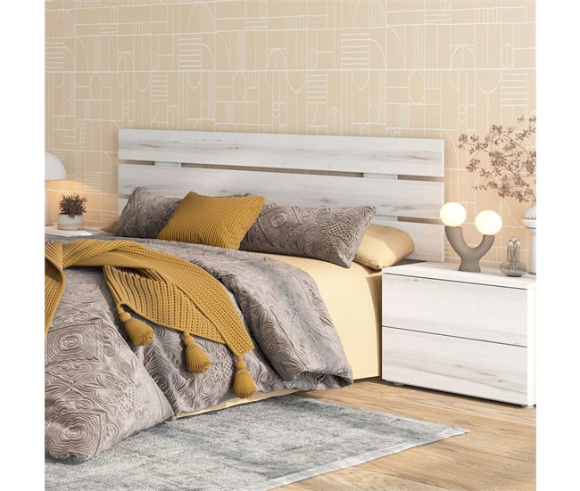 Cabecero Matrimonio Lucca Estilo Contemporáneo Blanco