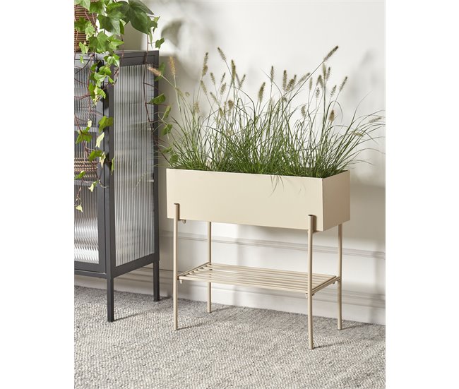 Beliani Maceta con patas VINCA Beige