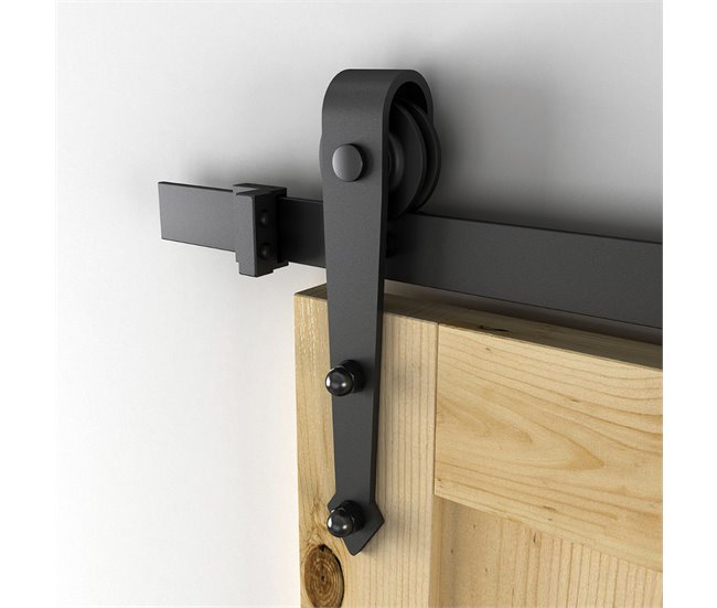 Herraje para Puerta Corredera Acero al Carbono HOMCOM 200 Negro