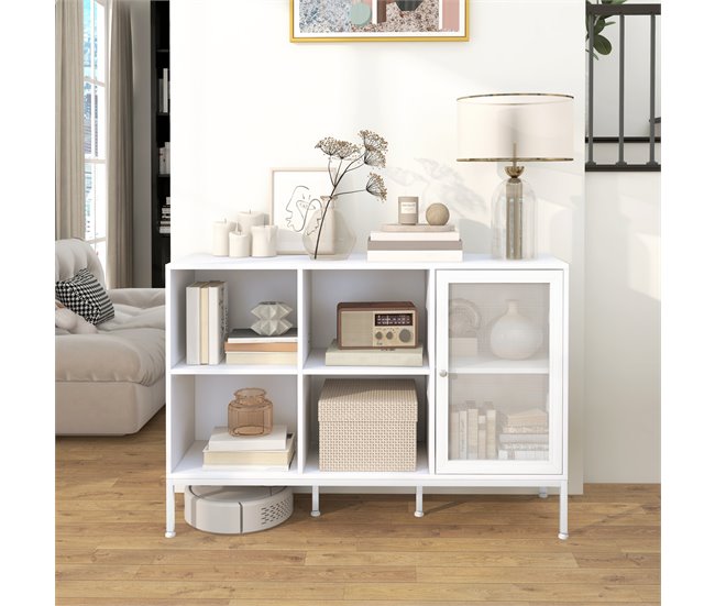 Aparador de Cocina Melamina de Madera HOMCOM Blanco
