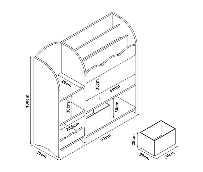 Estantería Infantil Lysekil aglomerado - Motivo de unicornio Multicolor