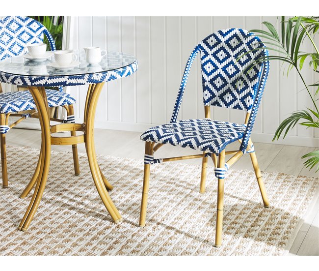 Beliani Conjunto de comedor RIFREDDO Azul Marino