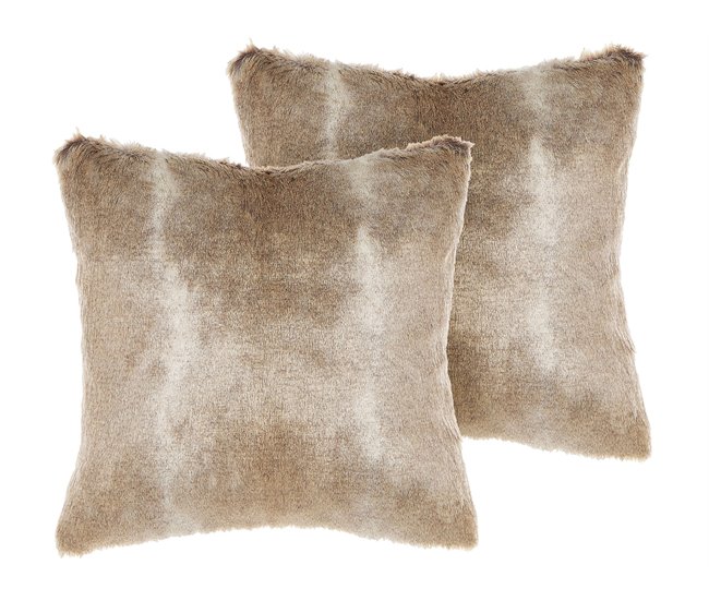 Beliani Cojín decorativo HORDEUM 45x45 Marron
