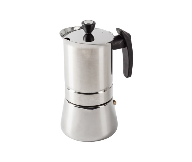 Cafetera ROMA 6 tazas acero inoxidable marca San Ignacio  Gris