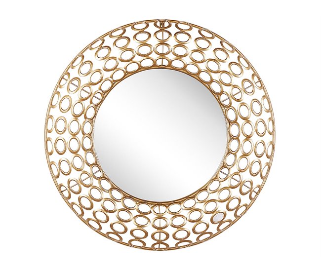 Beliani Espejo decorativo BOURDON Dorado