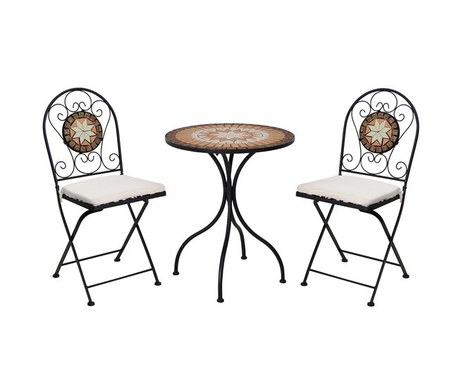 Set de jardín con mesa y 2 sillas BISTRO multi color Multicolor