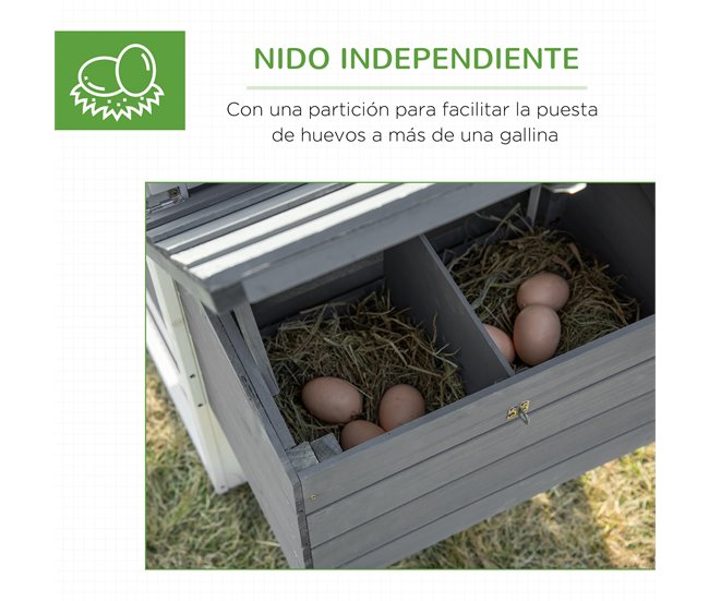 Gallinero de Jardín Madera de Abeto PawHut Blanco