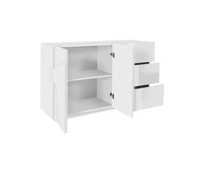 Aparador efecto madera 140 Blanco Brillo