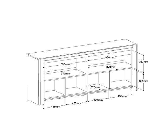 Aparador comedor City  Kronberg Moderno Madera Clara