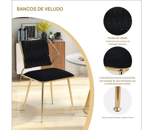 2 piezas, silla de comedor, silla de cocina, silla de salón Negro