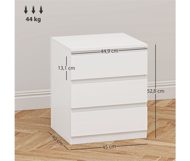 Cómoda Melamina de Madera HOMCOM, hogar - muebles de dormitorio Blanco
