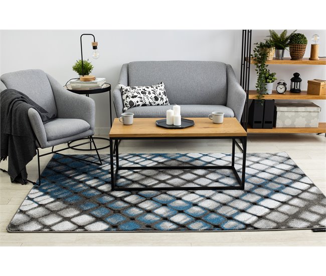 Alfombra INTERO REFLEX 3D enrejado 160x220 Azul