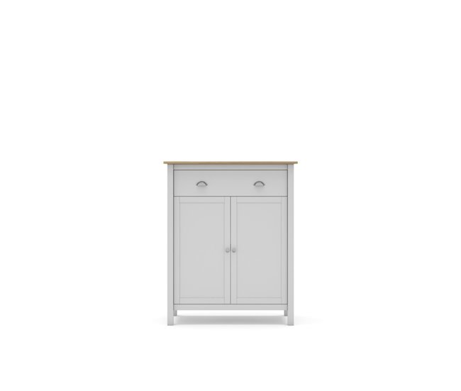 Mueble Microondas 2P 1C LANDHAUS. Blanco