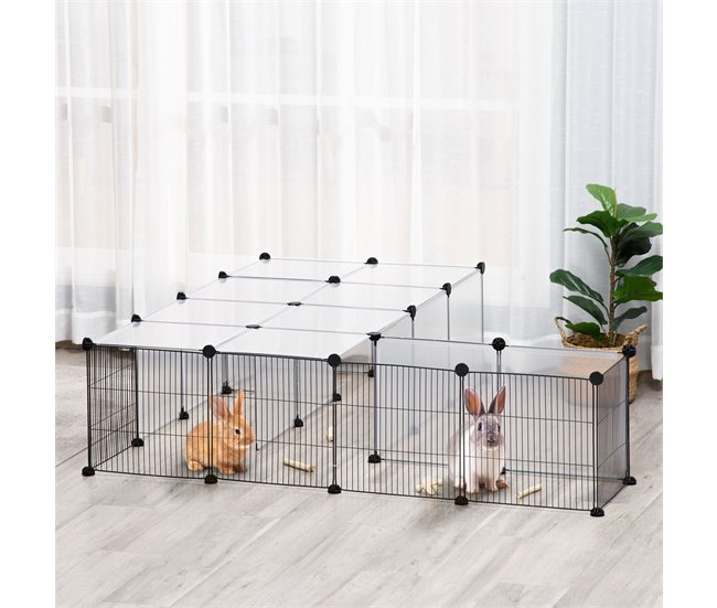 Jaula para Animales Acero, PP PawHut Negro