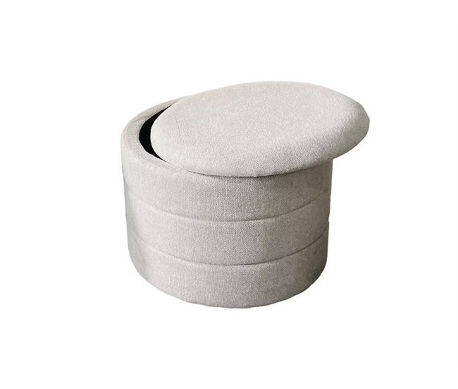 Puff redondo EVAN 45x36cm color beige Beige
