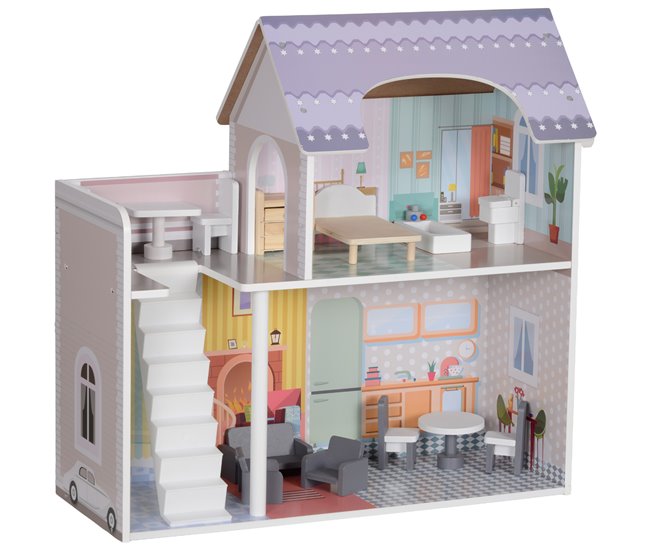 Casa De Barbie AIYAPLAY Casa De Muu00f1ecas Con Muebles Y