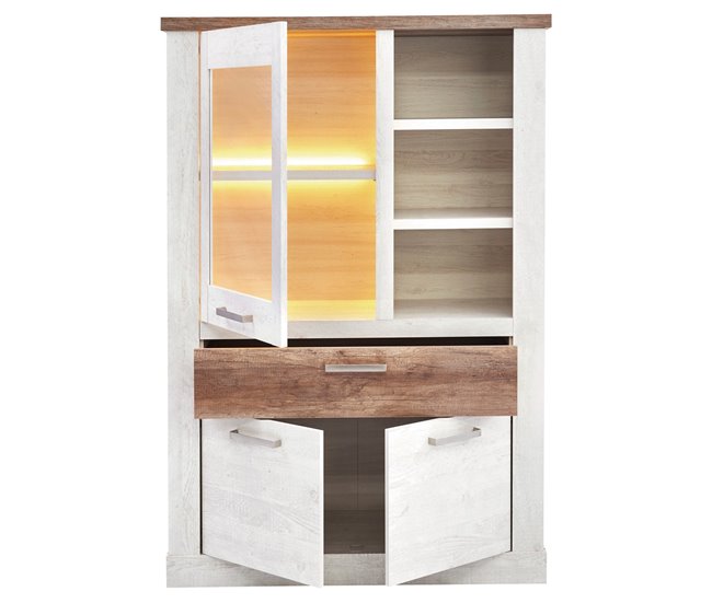 Vitrina baja 3 puertas VERONA  Blanco/ Madera