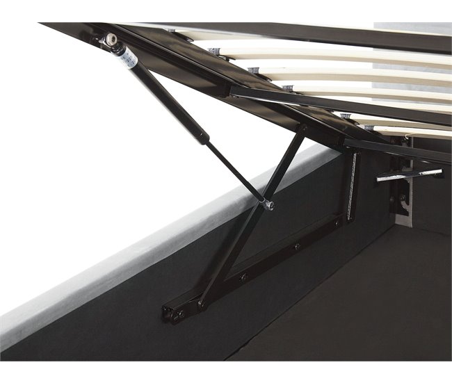 Beliani Cama con almacenaje Terciopelo LORIENT 177x216 Gris Claro