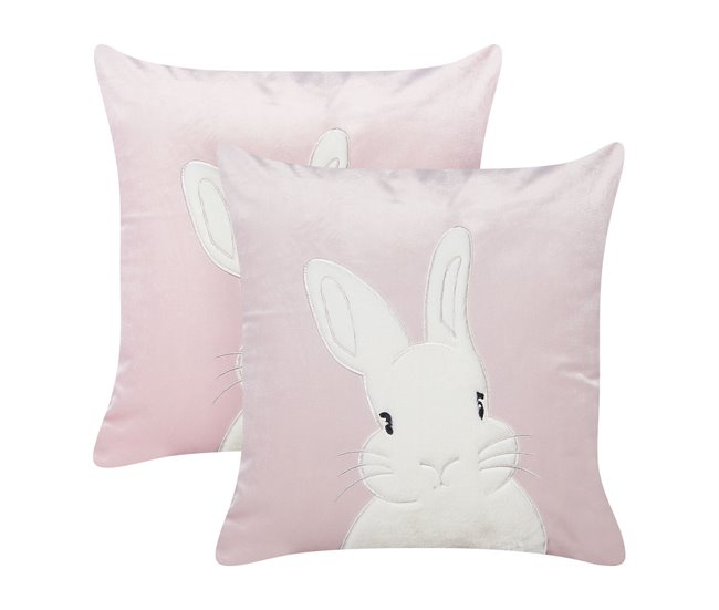 Beliani Cojín decorativo IBERIS Rosa