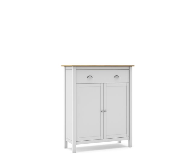 Mueble Microondas 2P 1C LANDHAUS. Blanco