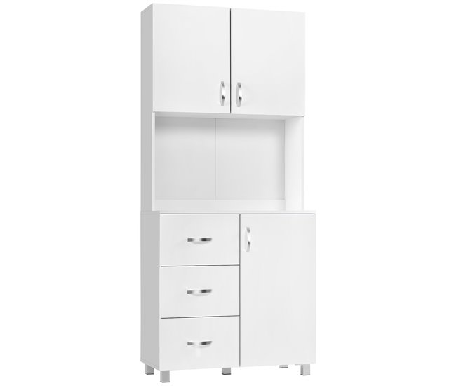 Alacena de Cocina Melamina de Madera HOMCOM, hogar - cocina Blanco