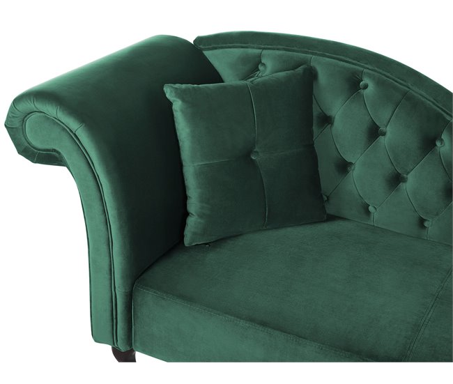 Beliani Chaise longue izquierdo Terciopelo LATTES Azul/ Verde