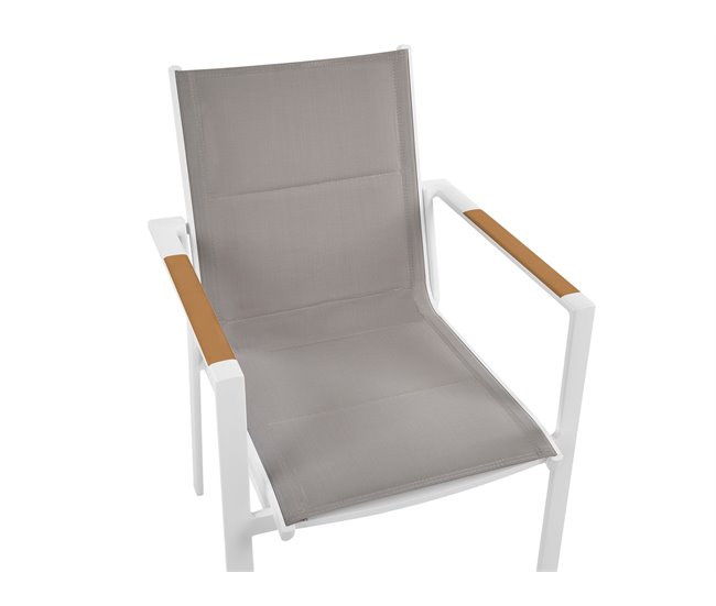 Beliani Conjunto de comedor VALCANETTO/BUSSETO Blanco/ Gris