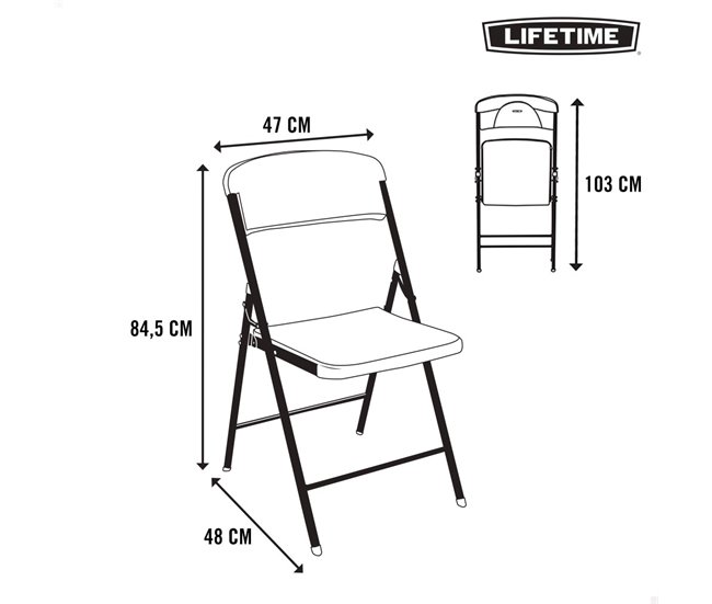 Silla plegable ultrarresistente LIFETIME UV100 Blanco