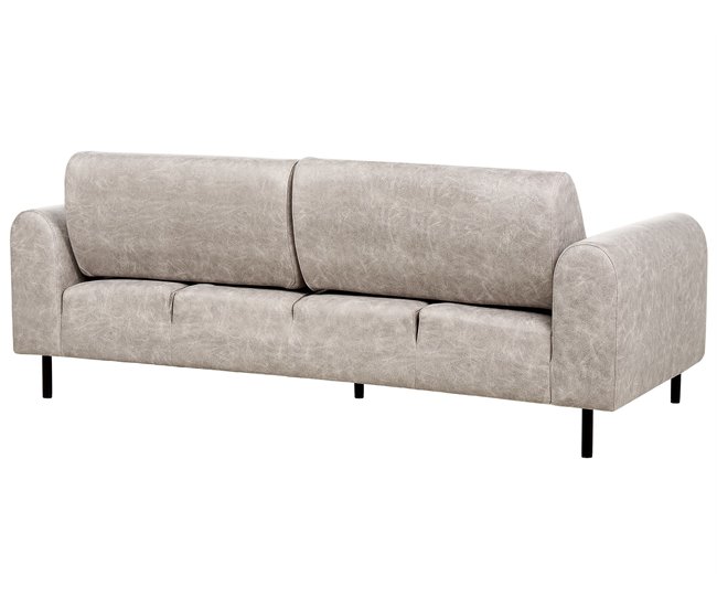 Beliani Sofá de 3 plazas Poliéster ASKIM Beige