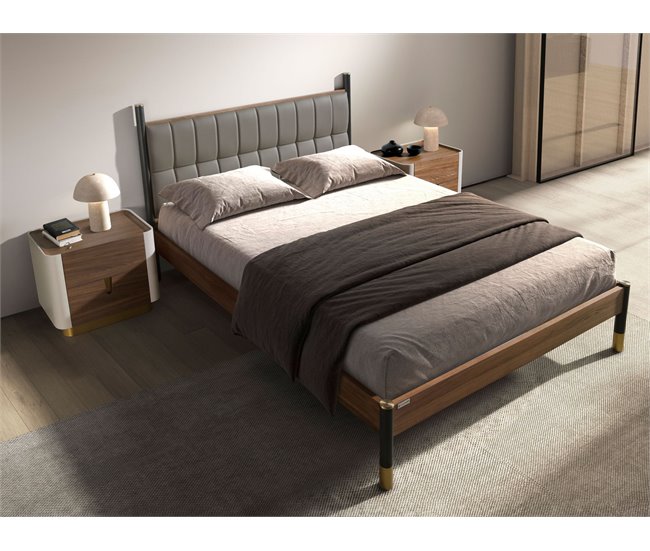 ANGEL CERDA Cama polipiel Gris Oscuro