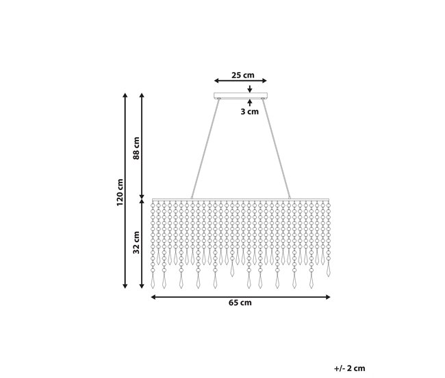 Beliani Lámpara colgante CALVELLE Plateado