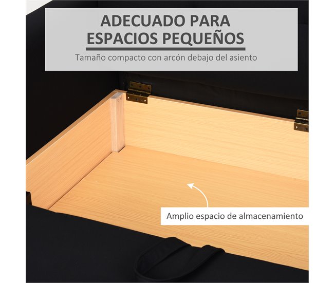 Sofá Cama Poliéster, Espuma, Madera de Eucalipto HOMCOM Gris