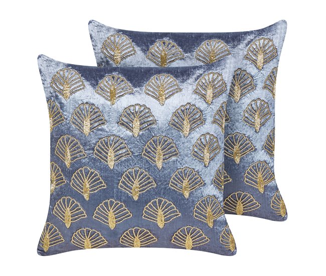 Beliani Cojín decorativo PANDOREA Lavanda
