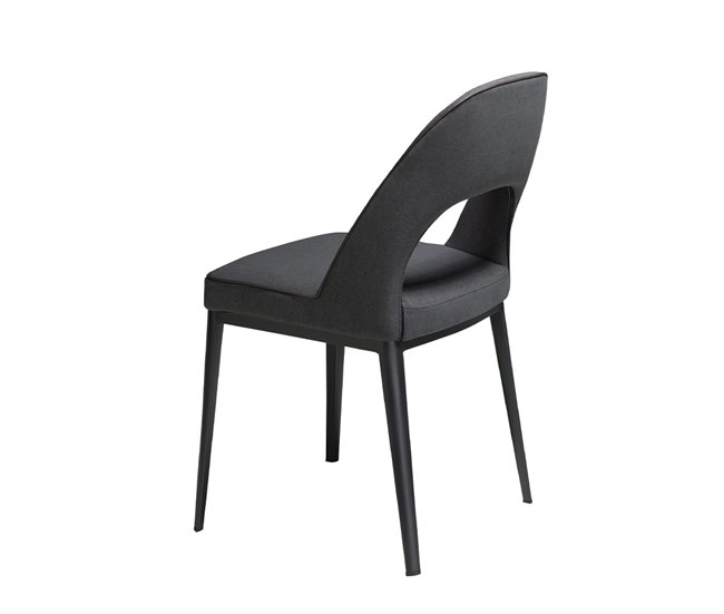 ANGEL CERDA Silla comedor patas acero negro Negro