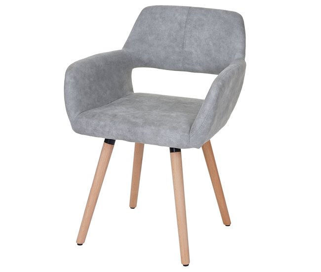 Escritorio de visita silla comedor sin ruedas diseño retro Gris