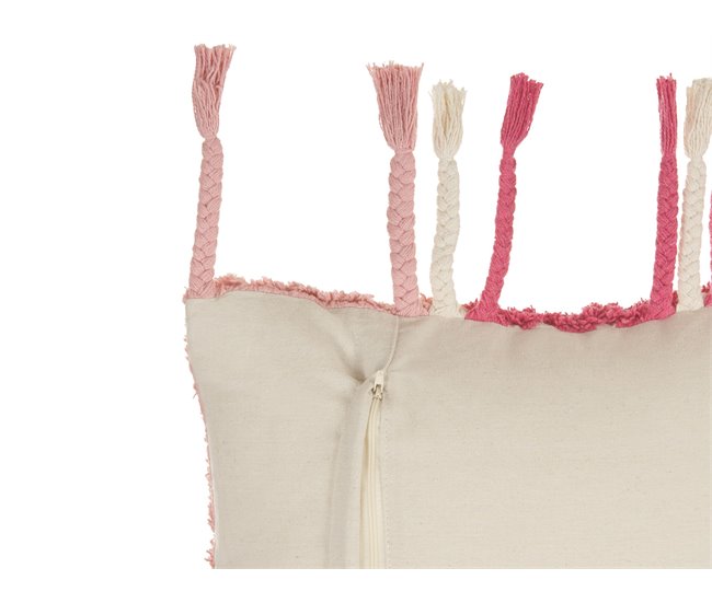 Beliani Cojín decorativo BISTORTA Blanco/ Beige