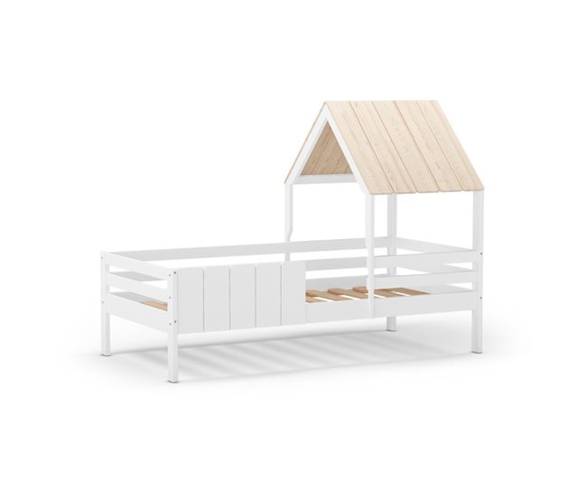 Cama cabaña Koti 201x114 Blanco/ Madera
