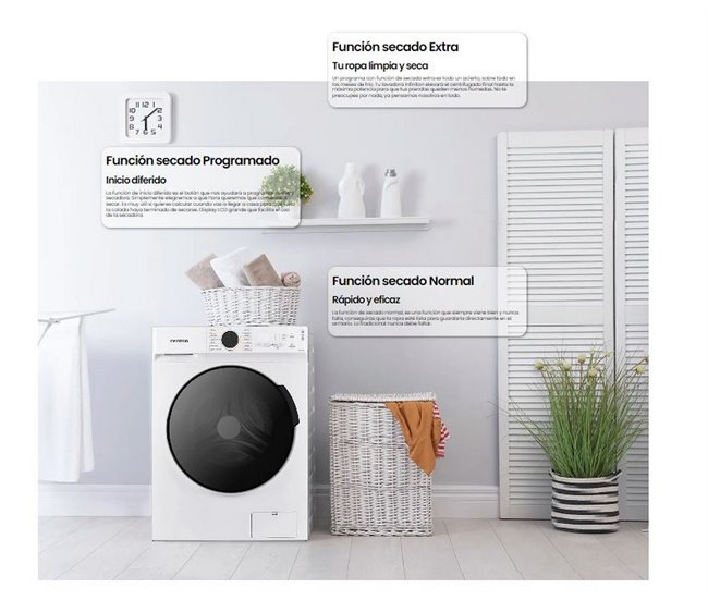 Lavaseca Infiniton WSD-G8A6D4BN, 8/6 Kg, 1400 rpm, A/D, Vapor Care Blanco