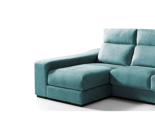 Chaise longue 4 plazas con 3 puffs FULL Azul Medio