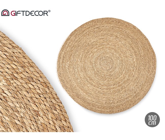 Alfombra REDONDA 100cm esparto natural  Natural