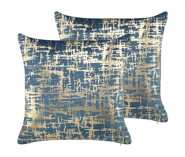 Beliani Cojín decorativo GARDENIA 45x45 Azul