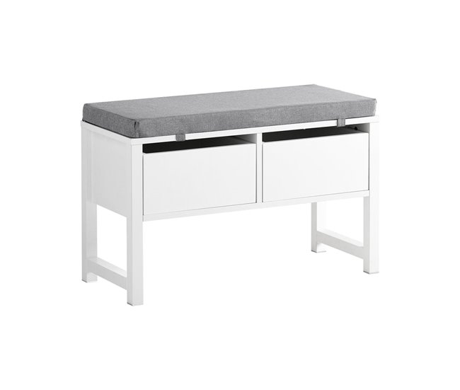 Banco Zapatero con 2 Cajones FSR88-W SoBuy Blanco