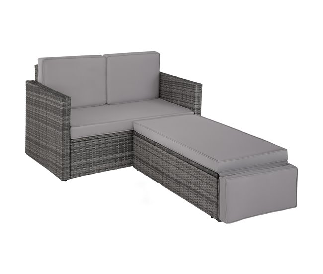 sofá de ratán Gris